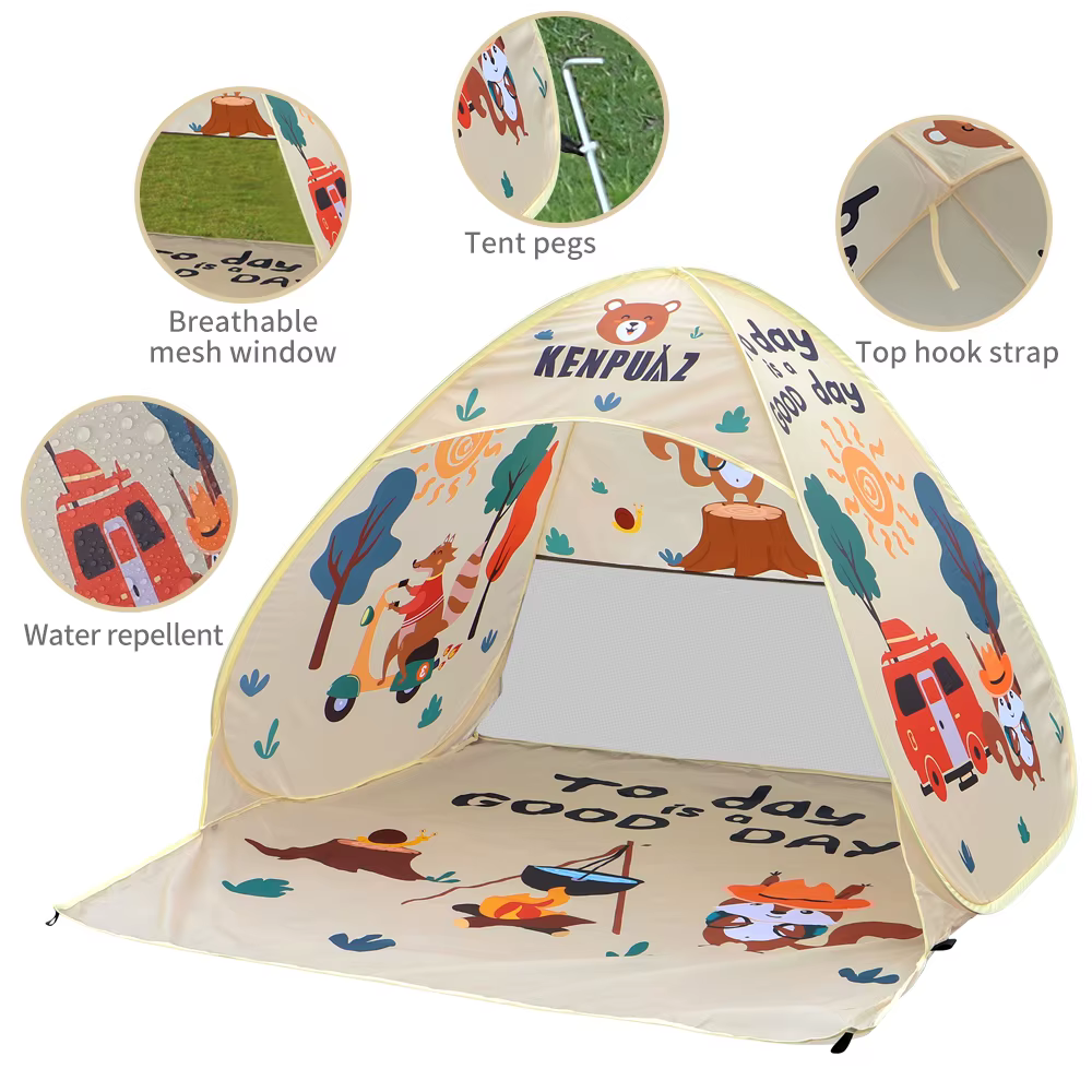 Tienda infantil impermeable portátil resistente playa ventilación alta calidad - imagen 2
