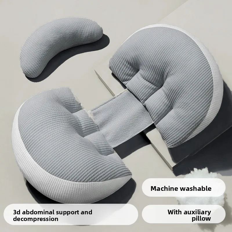 Almohada transpirable para dormir lateral de maternidad, cojín de soporte para el vientre para embarazo con soporte para la cintura y cómodo diseño lateral - imagen 5