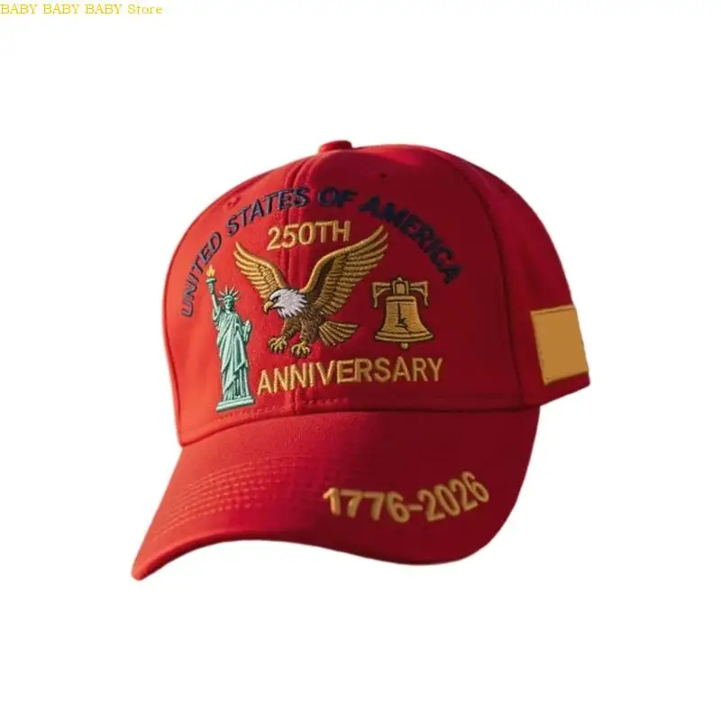Q81A Peddle& freedom– Sombrero del 250 aniversario los Estados Unidos, gorra béisbol lavada retro con reconocimiento - imagen 3