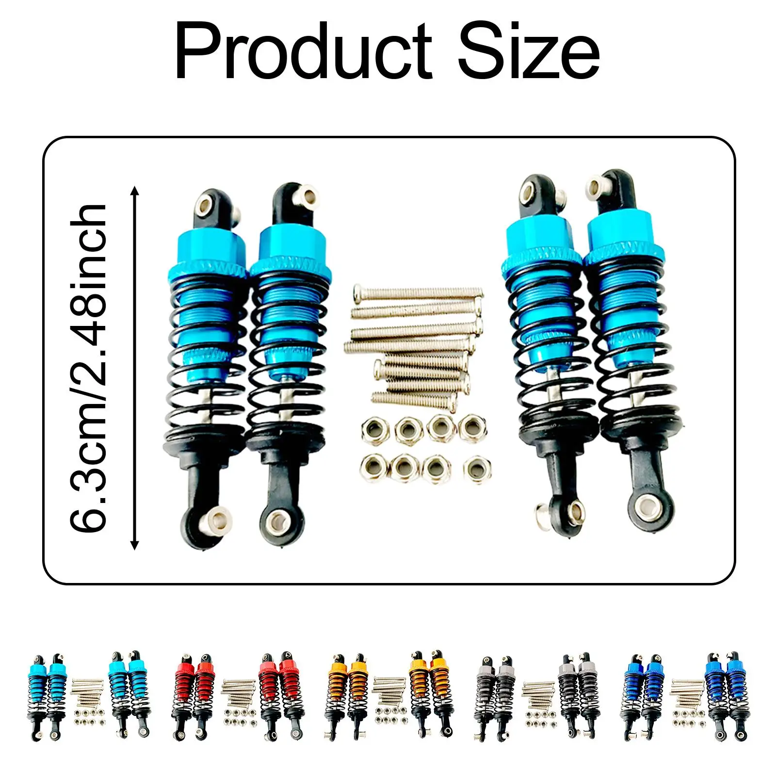 4 Pieces Oil Shock Absorbers for RC Car Spare Parts for Remote Control Car Dampers 1/12 1/16 Scale for D90 MN78 MN82 C14 C24