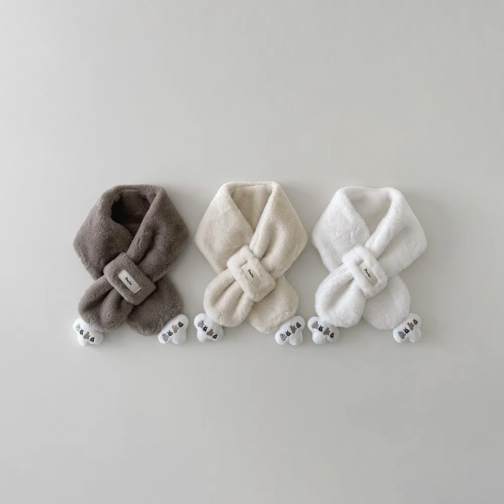 Nuevas bufandas bonitas de dibujos animados a prueba de viento, bufanda gruesa y cálida, pañuelo cruzado cómodo a prueba de frío para niños - imagen 3