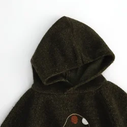 Sudadera con capucha de punto – Estampado setas para niños