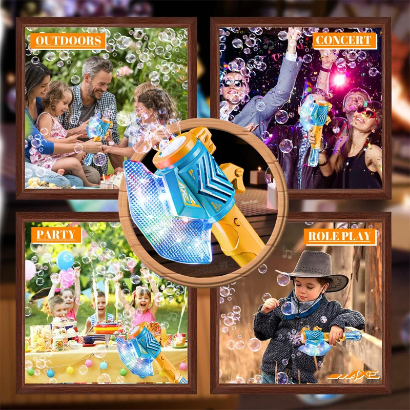 Máquina de burbujas de mano con hacha, soplador de burbujas, iluminación completamente automática, fabricante de burbujas, fiesta al aire libre, regalo de boda y cumpleaños - imagen 4