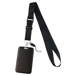 Cordón negro desmontable para llaves y credenciales con hebilla
