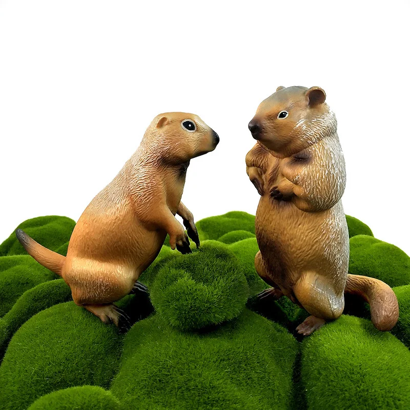 Figurita de marmota de simulación, modelo Animal, decoración del hogar, accesorios de decoración de jardín de hadas en miniatura