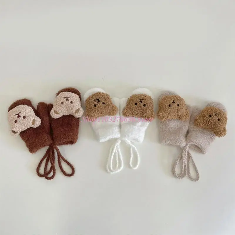 Manoplas de esquí forradas con oso para niños - imagen 5