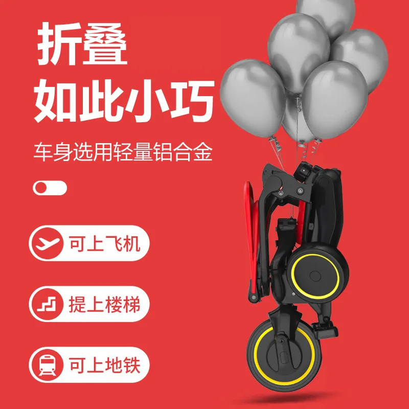 Triciclo bebé plegable ligero – Bicicleta evolutiva infantil - imagen 4