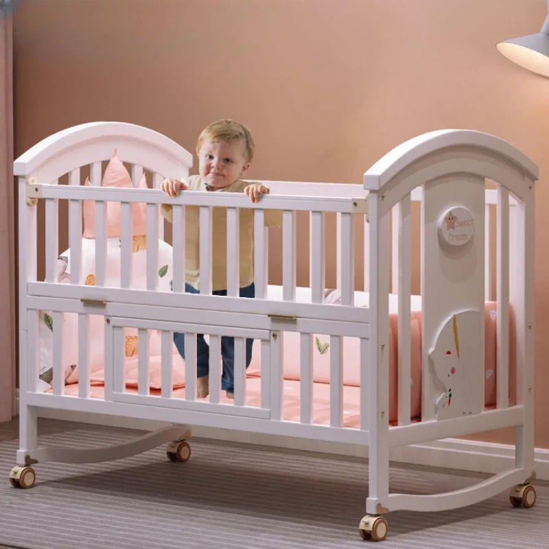 Cuna multifuncional de madera maciza convertible 2 en 1 para niños - imagen 4