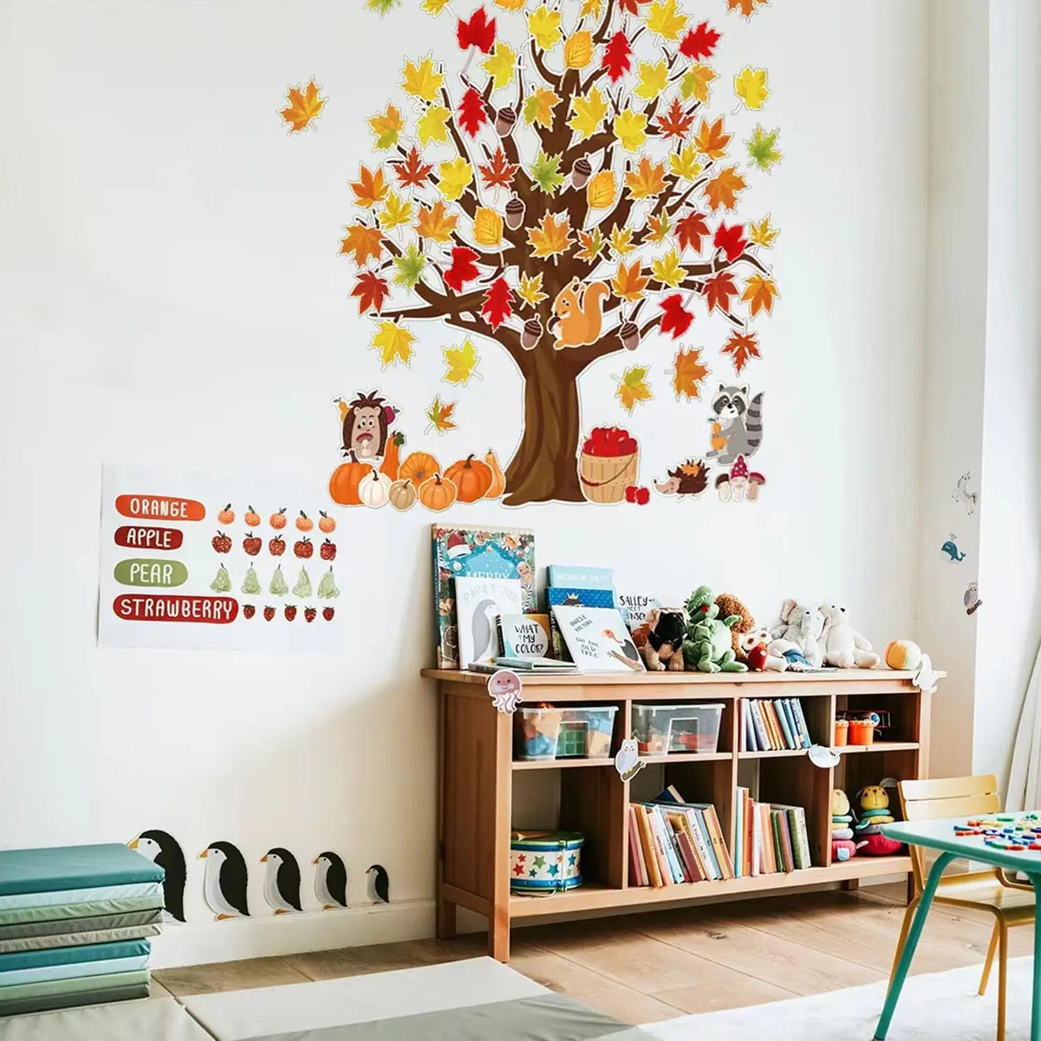 Árbol de otoño, decoración de tablón de anuncios para aula, calabaza, hojas de arce, recortes de tablón de anuncios para pizarra escolar, decoración de pared del hogar - imagen 4