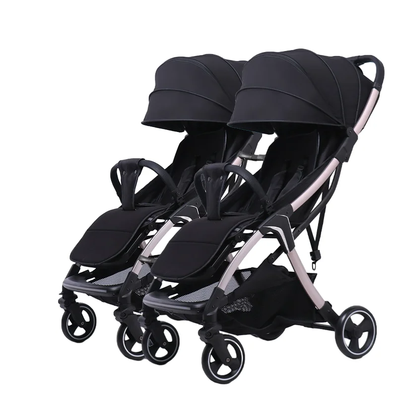 Cochecito doble pequeño con paraguas barato para niños, enlace desmontable para recién nacidos, para 0-3 años