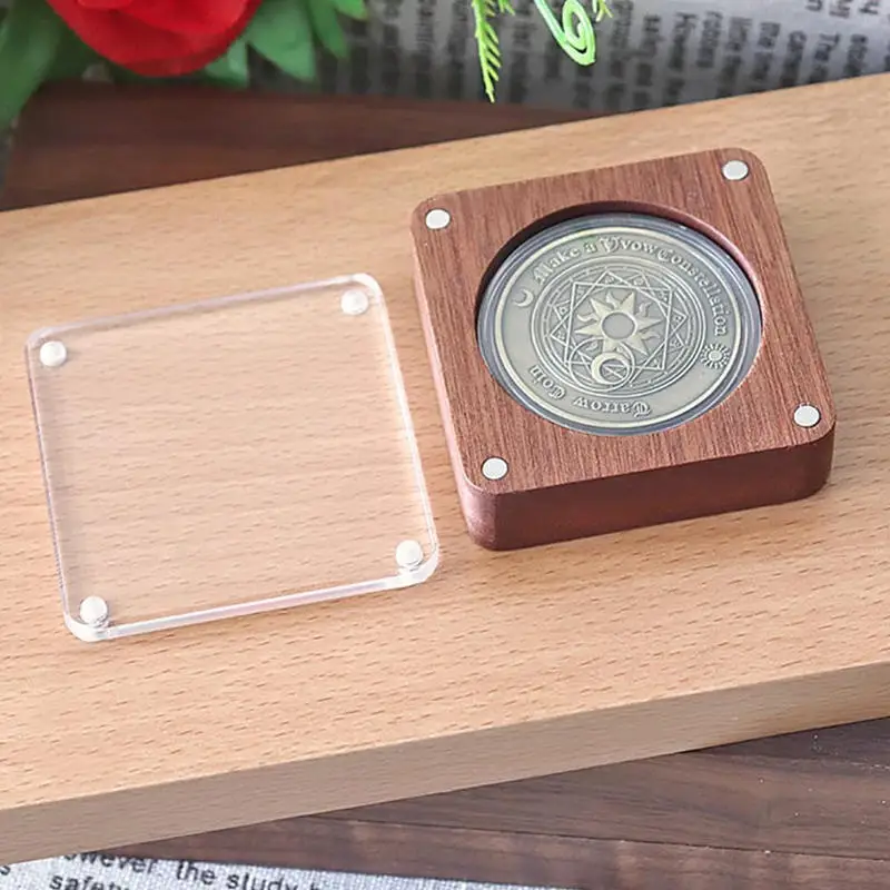 Estuche de madera para monedas conmemorativas de colección - imagen 3