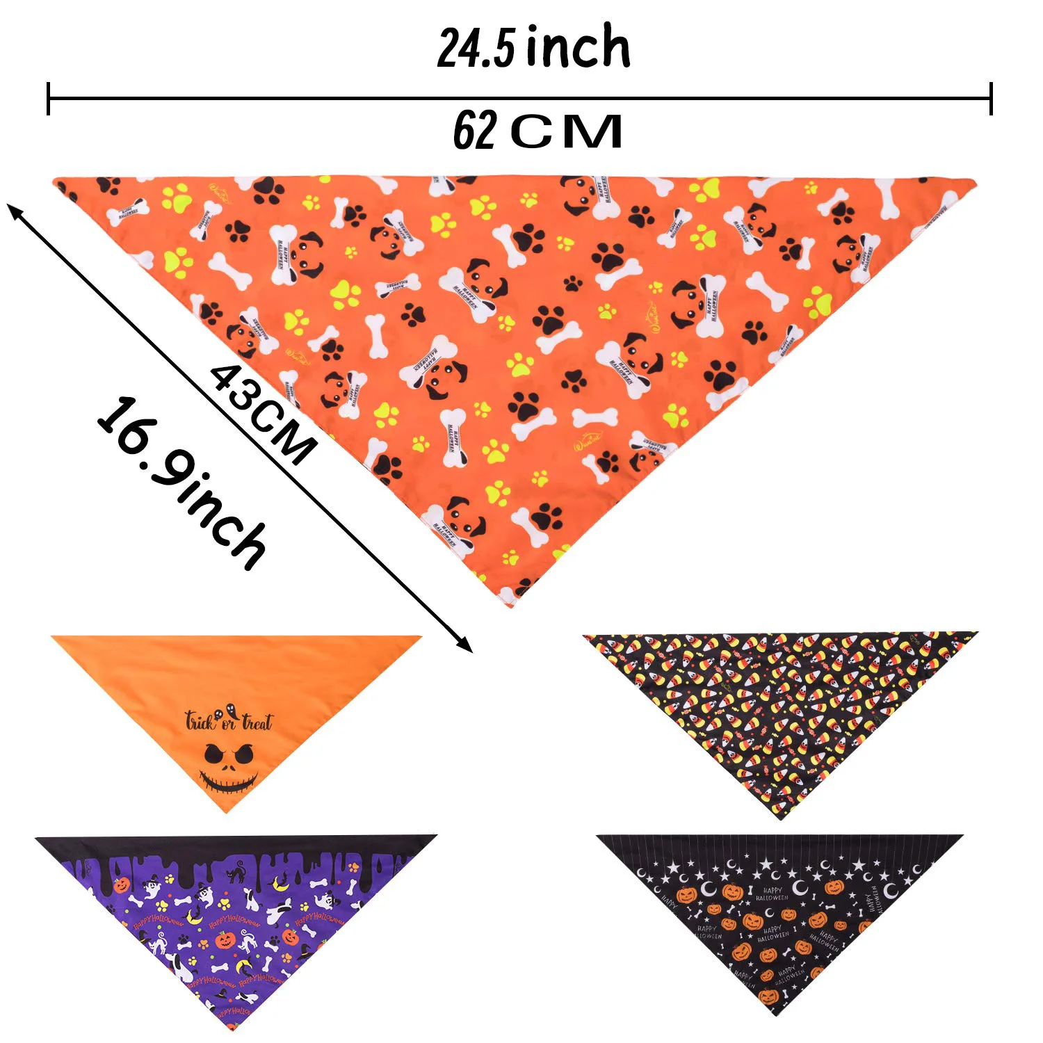 Bufanda de Halloween para mascotas, bufanda triangular para perros y gatos, bufanda de ambiente festivo para mascotas, accesorios divertidos para mascotas, suministros navideños para mascotas - imagen 3