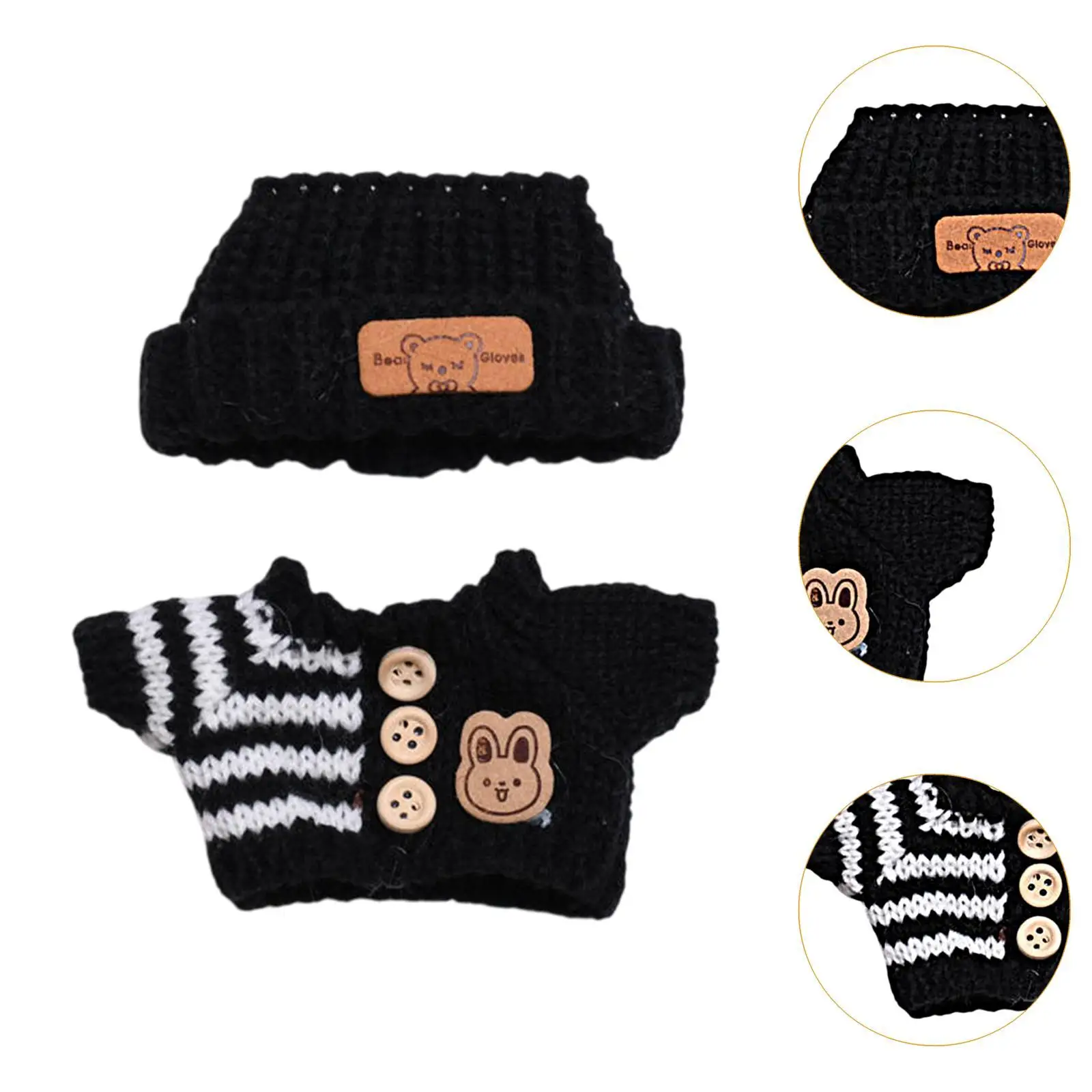 2x Fashion Dolls Sweater and Hat Dress up Adorable Doll Accessories Clothing Handmade Clothing for 15-17cm Dolls Birthday Gifts