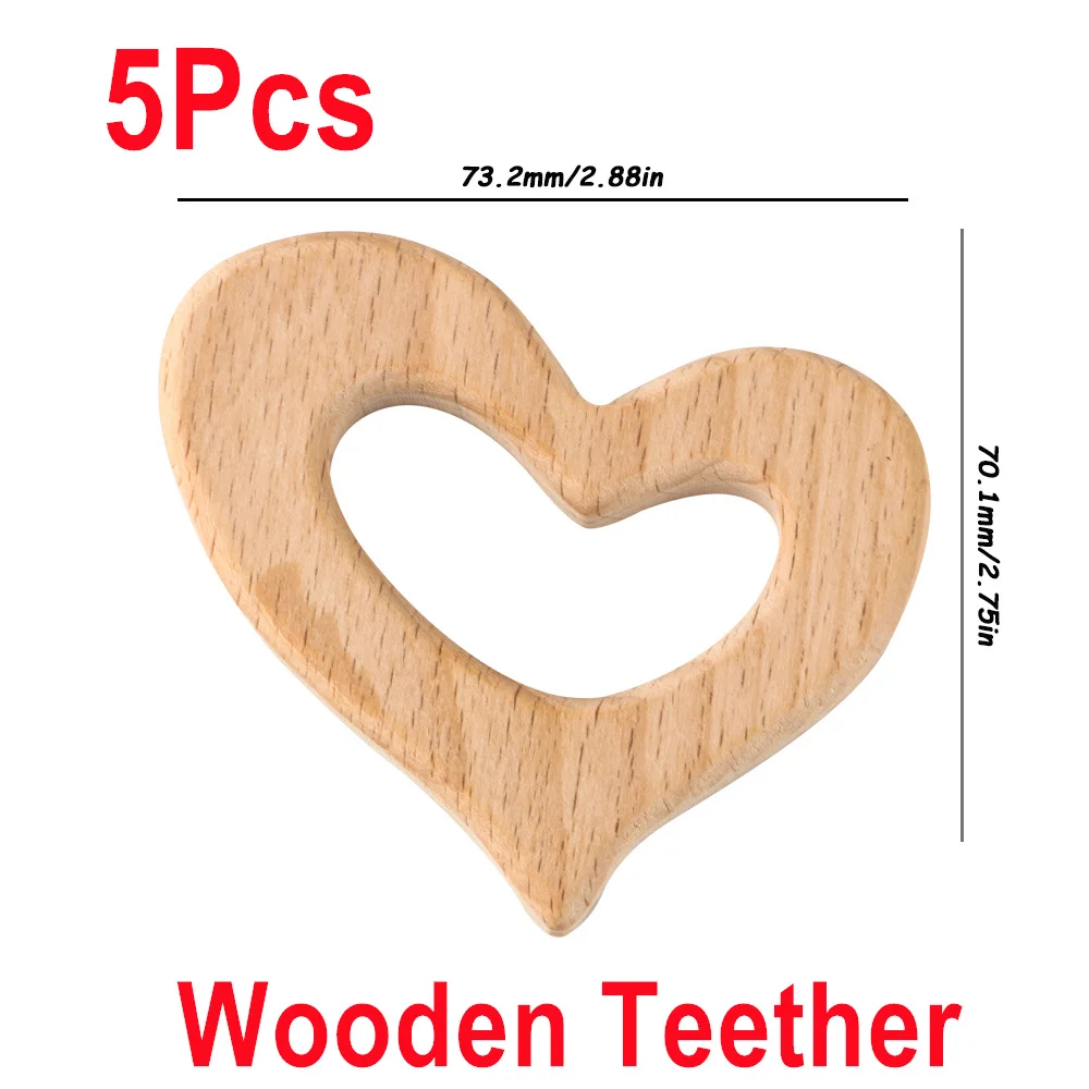 5pcs Heart2 teether