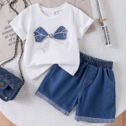 Conjunto bebé niña algodón lazo vaquero