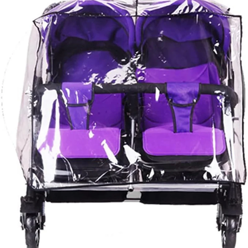 Cubierta impermeable para cochecito doble, impermeable Universal de Material EVA grueso para cochecitos dobles, accesorios para cochecito - imagen 5