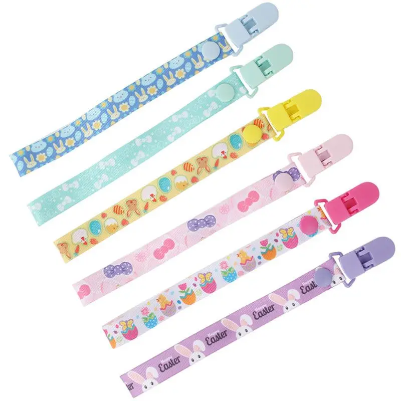 Porta chupetes bohemios, 6 colores, mordedores para bebés, Clips para chupetes para niños, correa para dentición con Clip - imagen 4