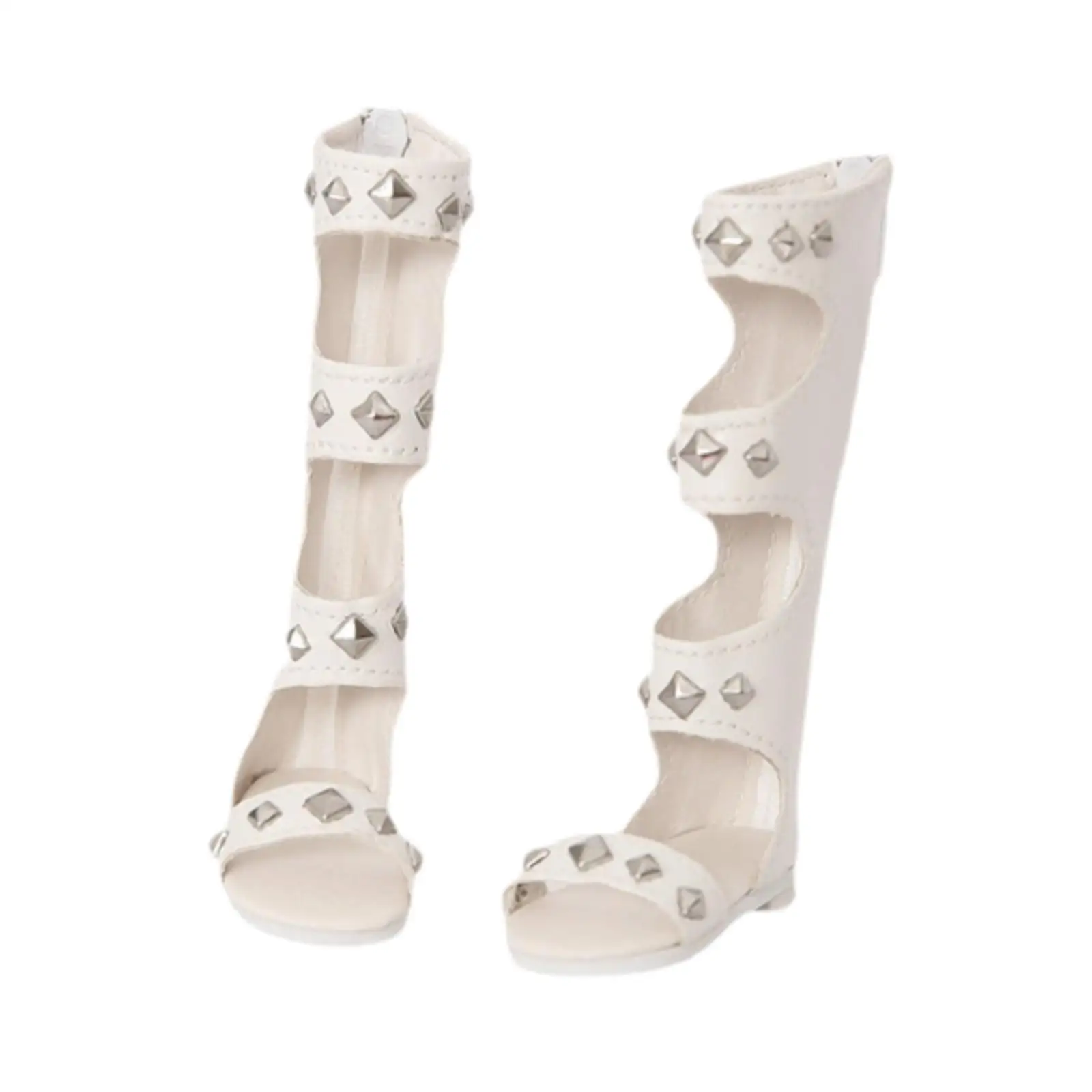 1/4 Doll Shoes with Zipper White for 42-45cm Dolls Doll Accessories Summer Roman