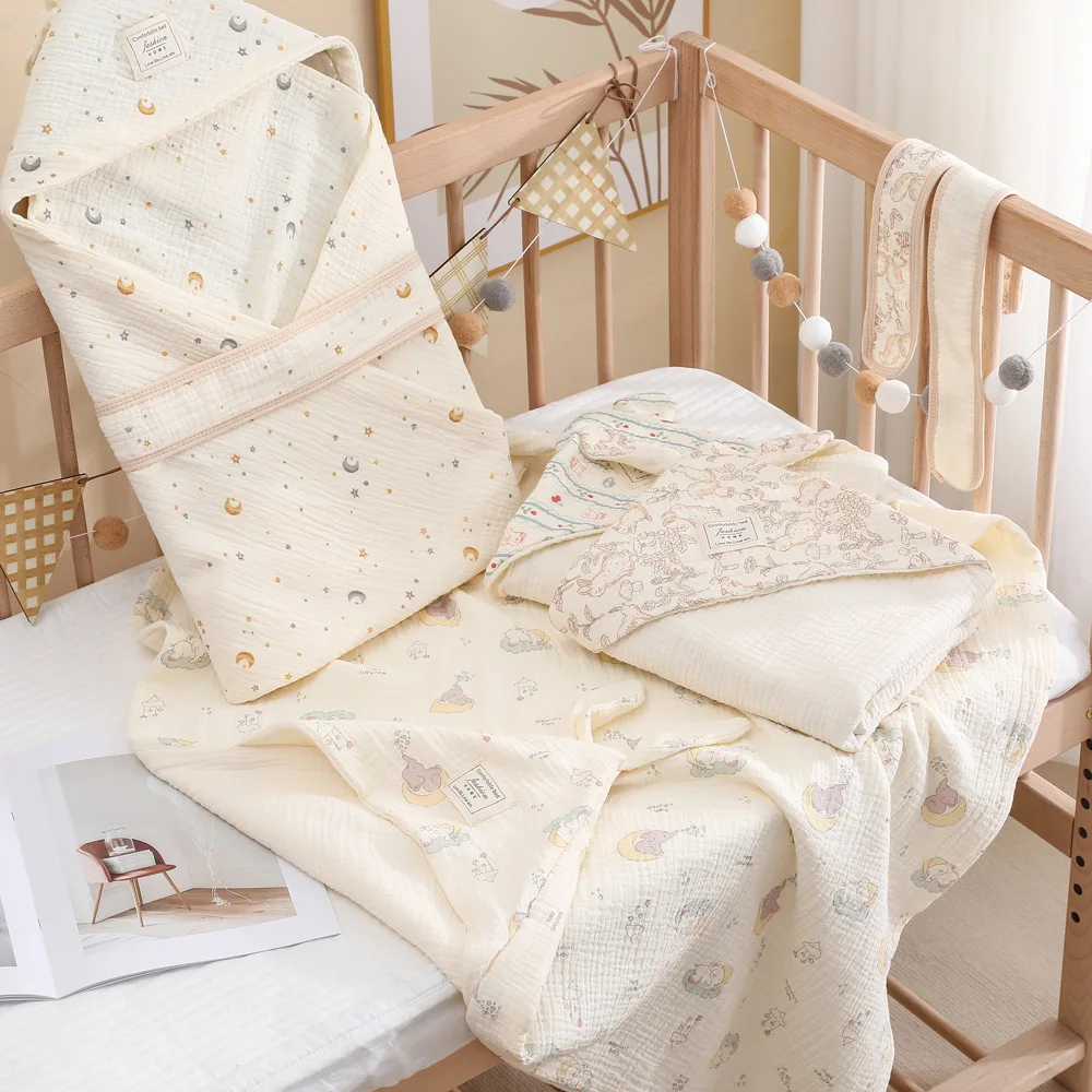 Manta envolvente para recién nacido, envolturas para bebé de Hospital con Orejas de conejo de dibujos animados, envolturas suaves de algodón para recién nacido, primavera y otoño - imagen 3