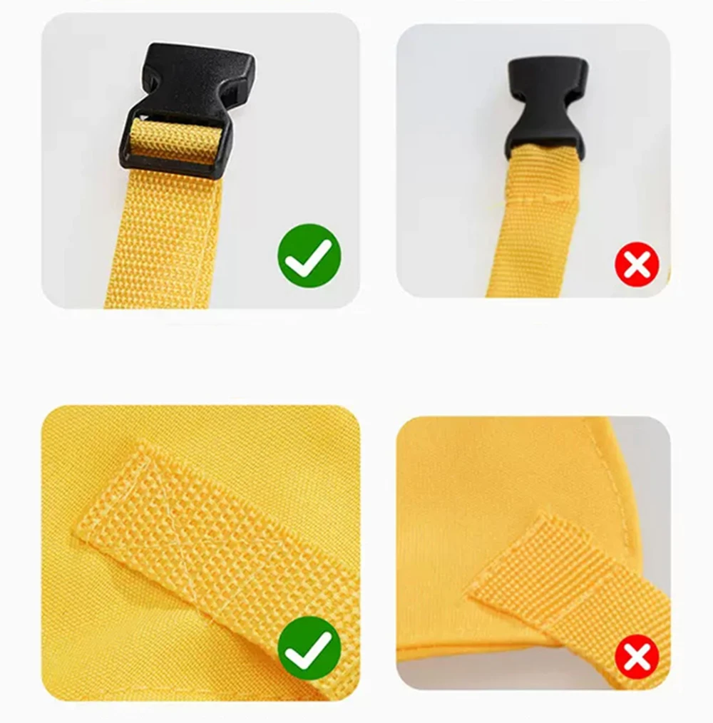 Silla de comedor para bebé, cinturón de seguridad, asiento portátil para niños, arnés fijo que evita que el bebé se caiga, correa portátil plegable - imagen 3