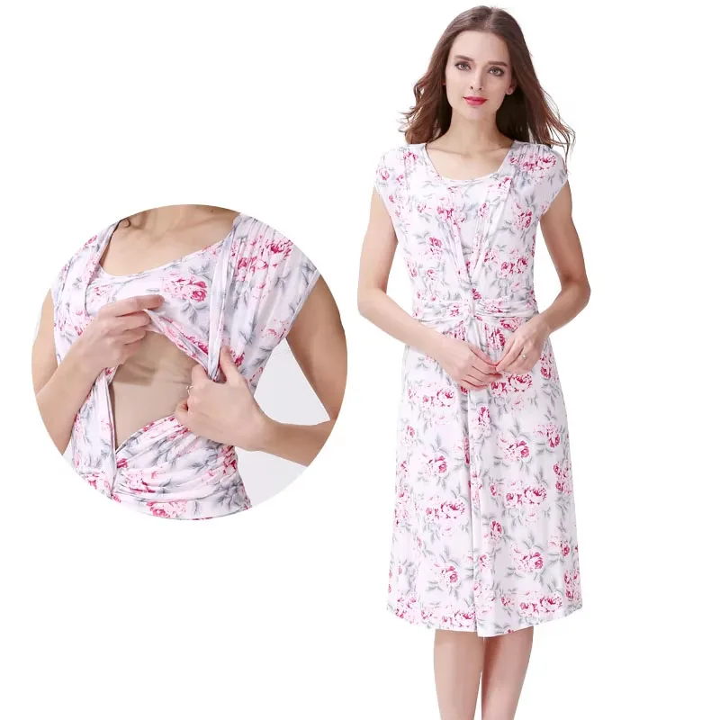 Vestido premamá floral sin mangas perfecto para lactancia - imagen 2