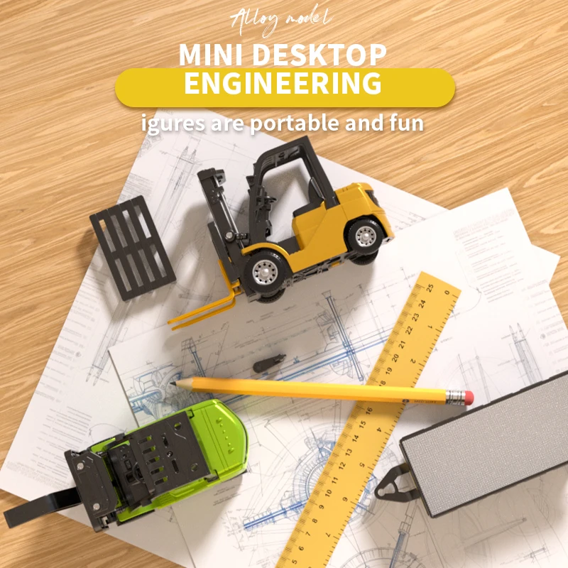 Carretilla elevadora RC de aleación 1:64 con remolque, modelo de juguete, luz de sonido, aplicación de conexión, colección de vehículos de construcción de ingeniería, Navidad - imagen 4