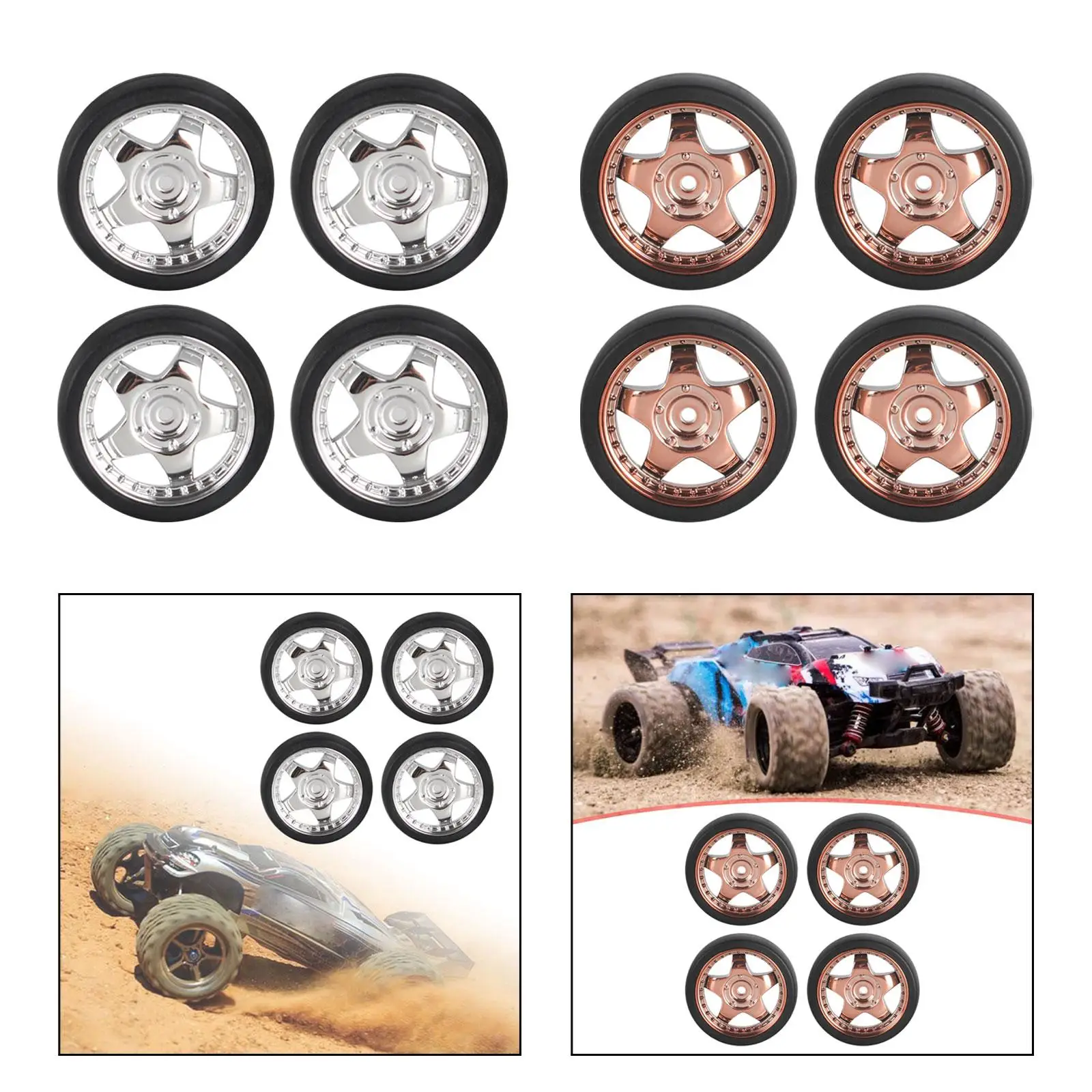 4 Pieces RC Drift Tyre Wear Resistance Replacements for 1/18 RC Drift Rally Car DIY Modification Part Accessories Repalces