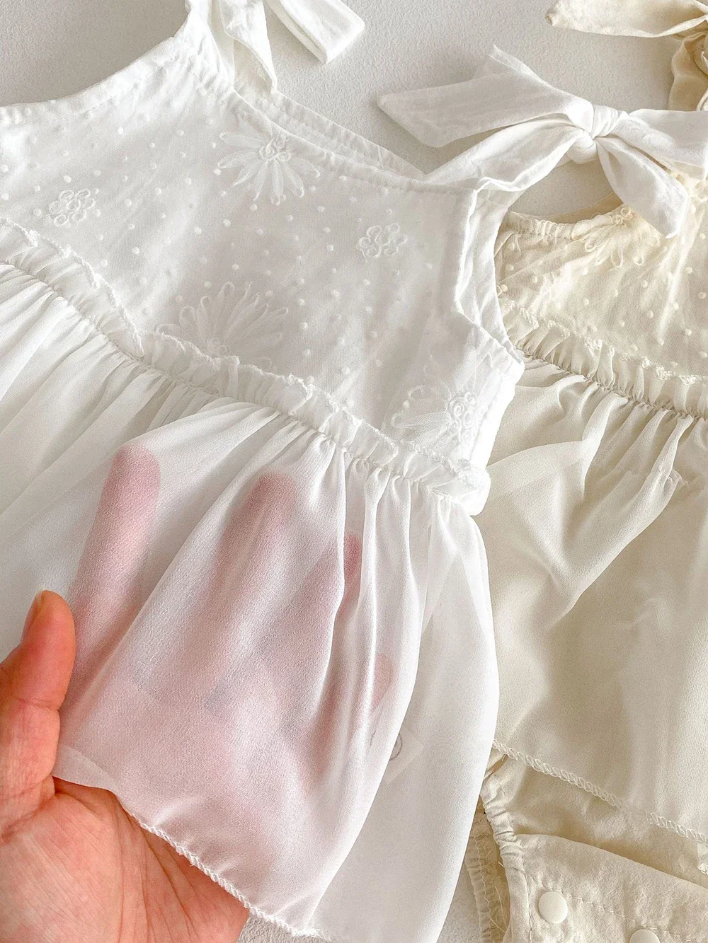 Ropa de verano para niñas, mono con volantes, decoración de lazo, camisola para niñas - imagen 5