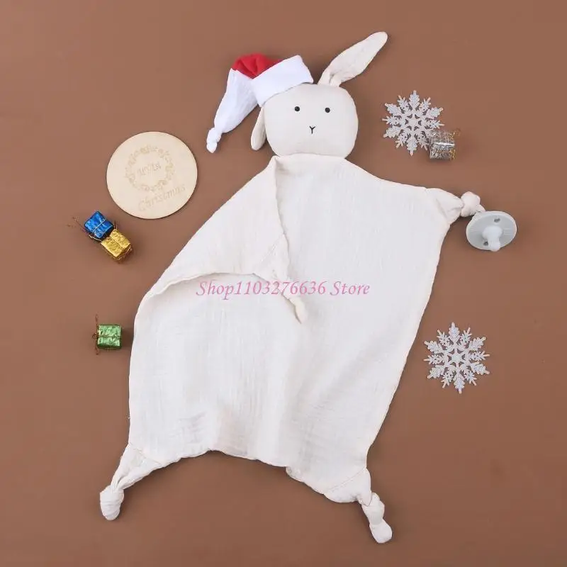 R6FD-babero toalla para calmar bebé, conejo suave para muñeca, juguete para dormir, regalo para bebé - imagen 3