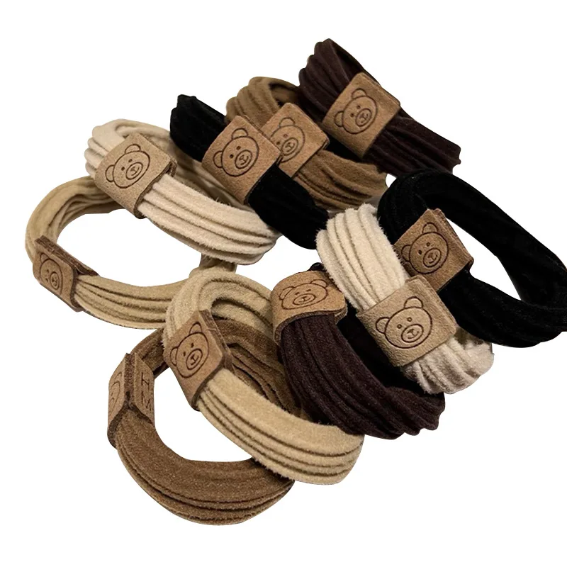 10 Uds. Diadema de oso bonito a la moda, banda de goma elástica alta, cuerda para el cabello para mujer, nueva banda para el cabello, tocado de bola duradero - imagen 2