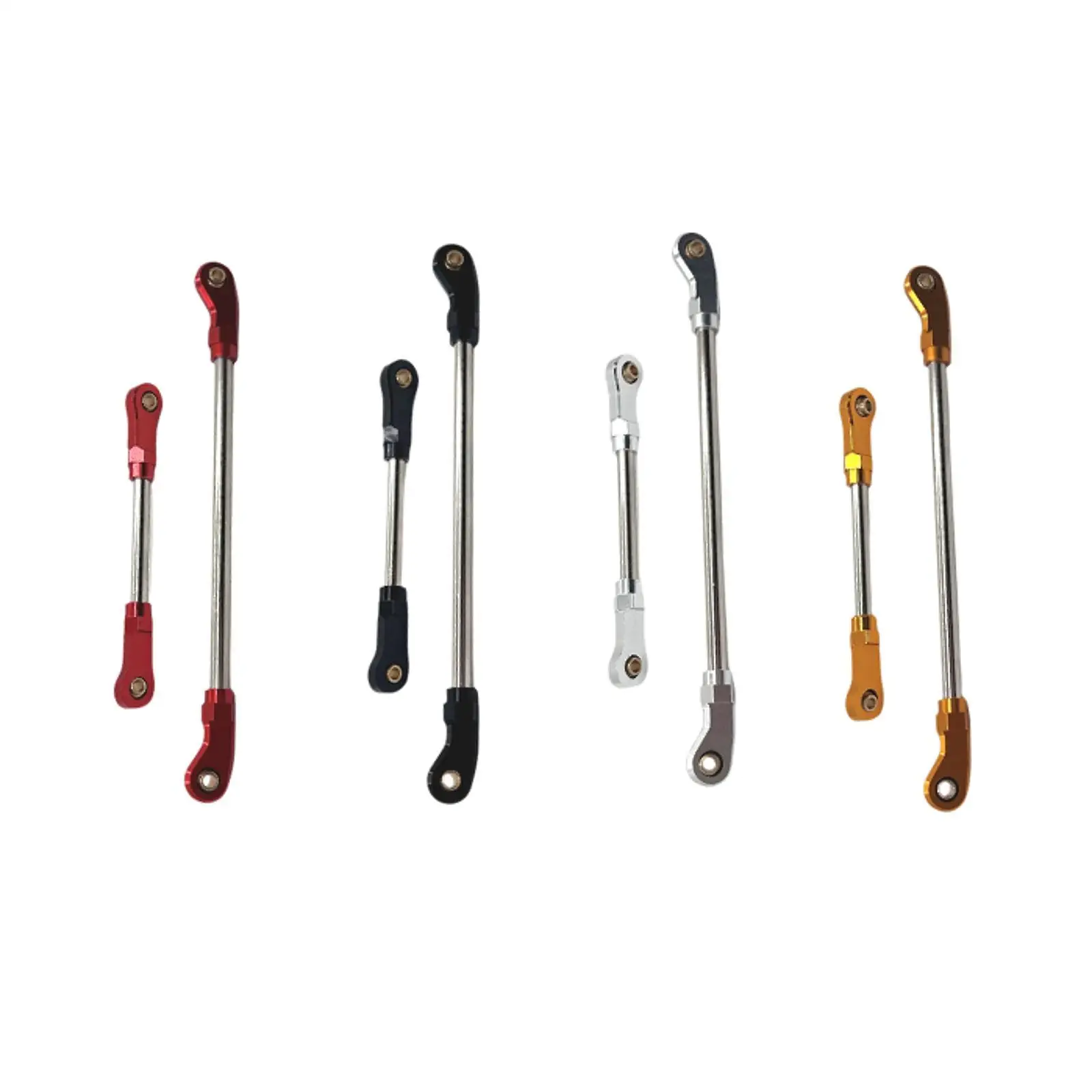 2x 1/10 Steering Servo Link DIY Materials Upgrade Parts Replacement Stable Metal Steering Rod for 104006 104026 104020 104010 RC