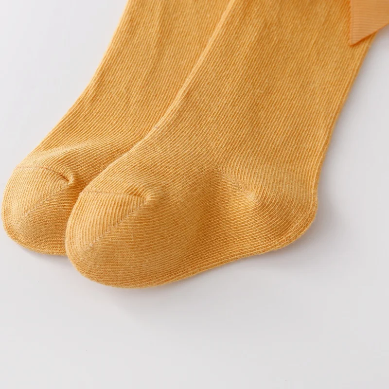 1/5 pares de calcetines para niñas, calcetines largos con lazo de algodón para bebés, calcetines suaves de princesa a la moda para niñas de 0 a 7 años - imagen 4