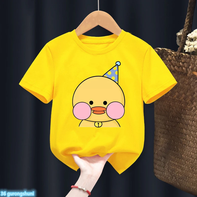 Lalafanfan camiseta de felpa kawaii infantil amarilla - imagen 4