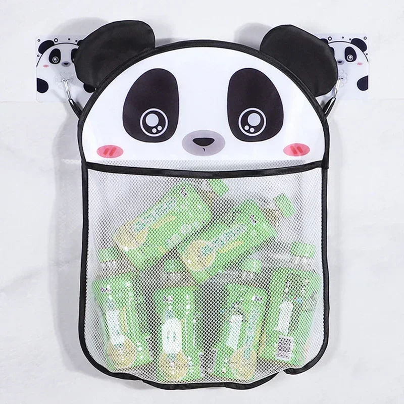 Cesta colgante de ducha de animales de dibujos animados, bolsa de malla bonita, organizador de almacenamiento para el baño, soporte para niños, bolsa de red para juguetes de agua para baño de bebé - imagen 5