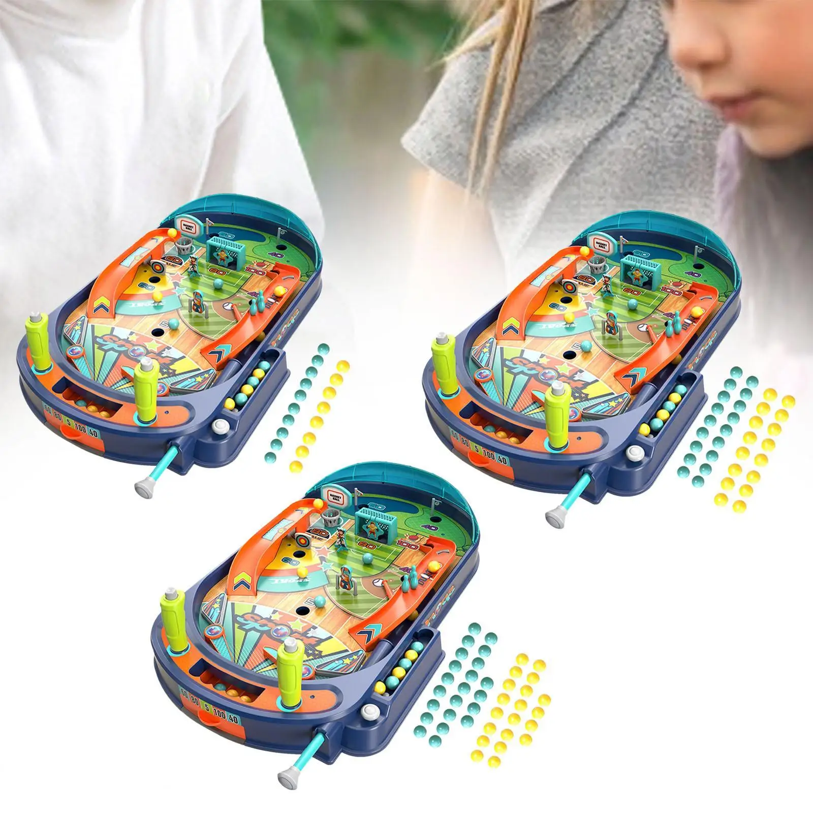 Children Pinball Machine Tabletop Pinball Game for Ages 3 4 5 6 Preschool