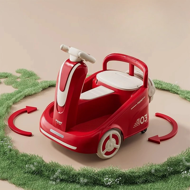 Coche de equilibrio para bebé con ruedas de deriva con Control remoto y volante LED, cochecito con batería de 5200mAh y andador para bebé ‌ - imagen 4