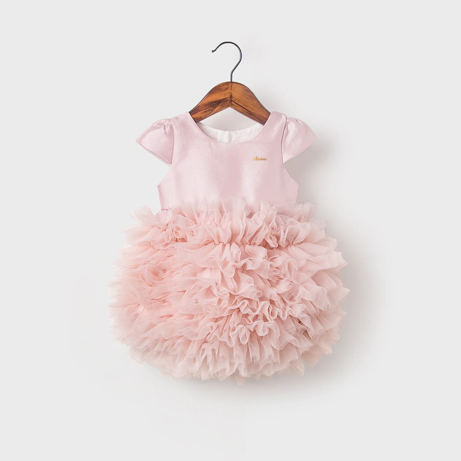 Vestido de satén para niña de 1er cumpleaños, vestido de princesa con tutú de tul con volantes para sesión de fotos de niños pequeños, ropa con lazo