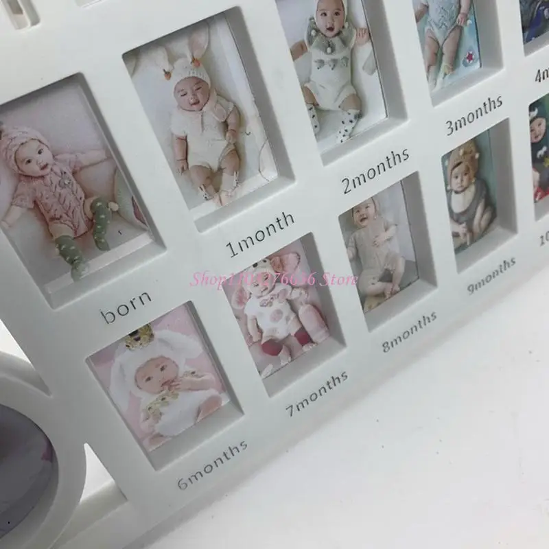 R6FD Primer año Baby Collage Remoke 0-12 Months Marco imágenes en crecimiento Marco - imagen 2