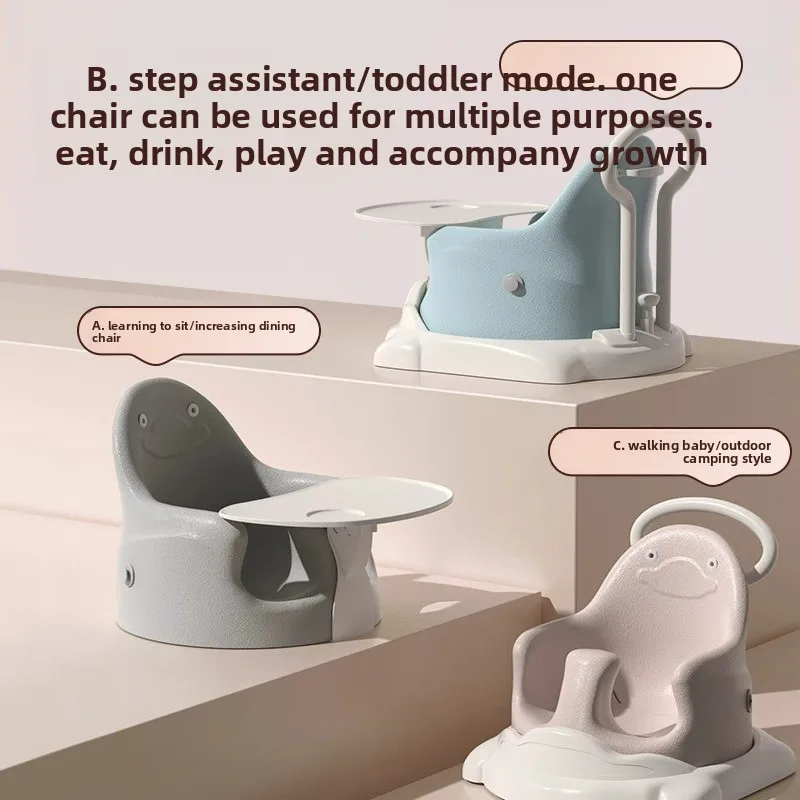 Silla de aprendizaje multifuncional, silla de asiento estable de bajo centro, asiento de aprendizaje con ruedas de goma silenciosa, silla de cochecito de PU para niños pequeños - imagen 2