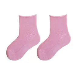 Calcetines tobilleros de malla con lazo floral para bebé – Suaves con volantes