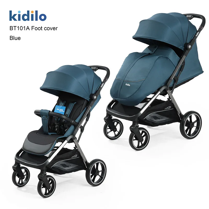 Cochecito de bebé Kidilo, cochecito para recién nacido, ligero, plegable, con cubierta para pies, vista alta - imagen 4