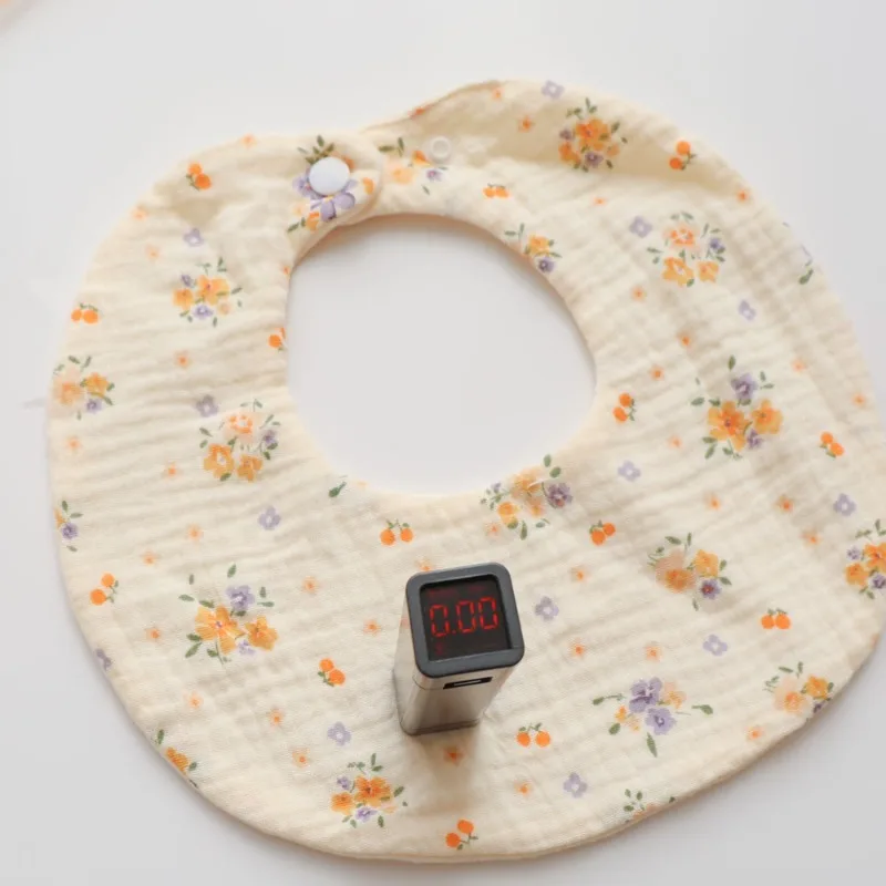 Baberos redondos de gasa arrugada de 6 capas para bebés, Baberos Bandana con estampado Floral para recién nacidos, Baberos de alimentación, elementos esenciales para el cuidado del bebé - imagen 3