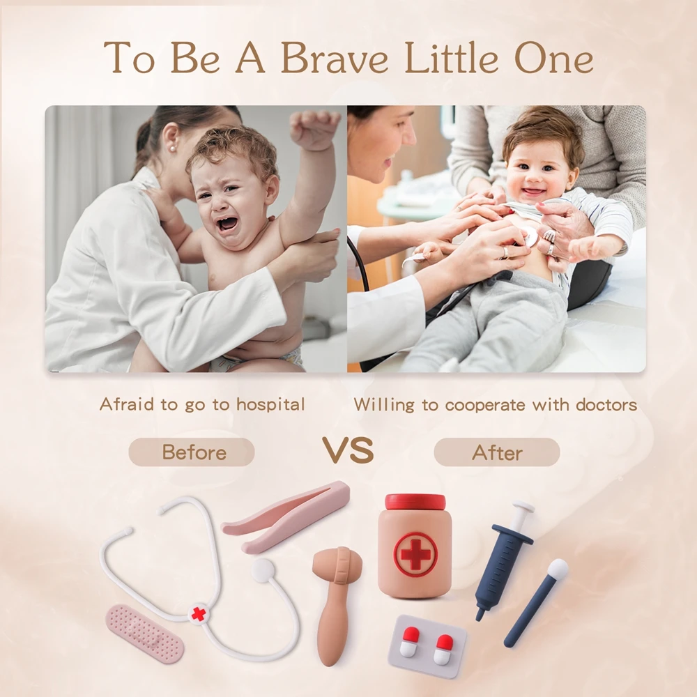 Set médico infantil con estetoscopio y maletín de silicona - imagen 4