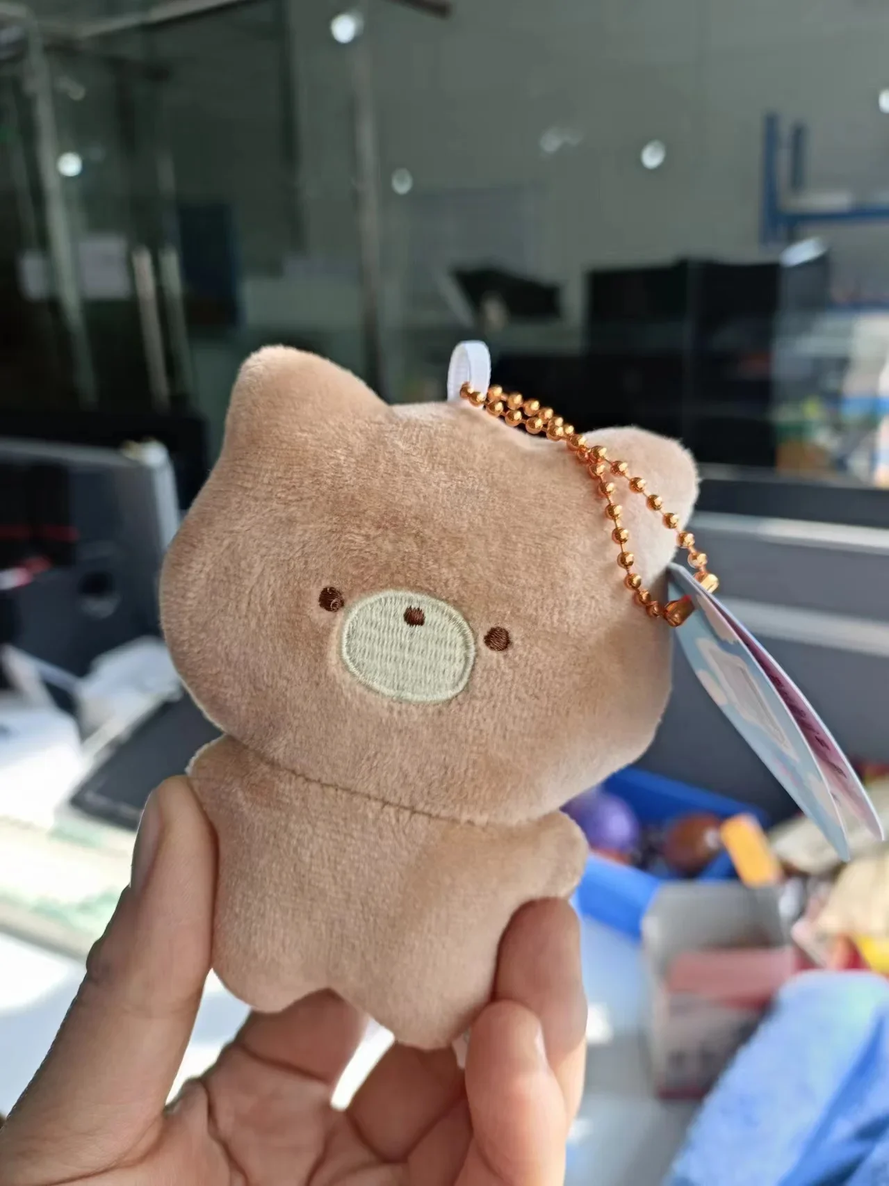 Juguetes de peluche del mundo grito, mascota del zoológico de Yuruyuru BC 8,6 cm, lindo kawaii, sonido de apretón, conejito rosa, oso, panda, animal, colgante suave - imagen 3