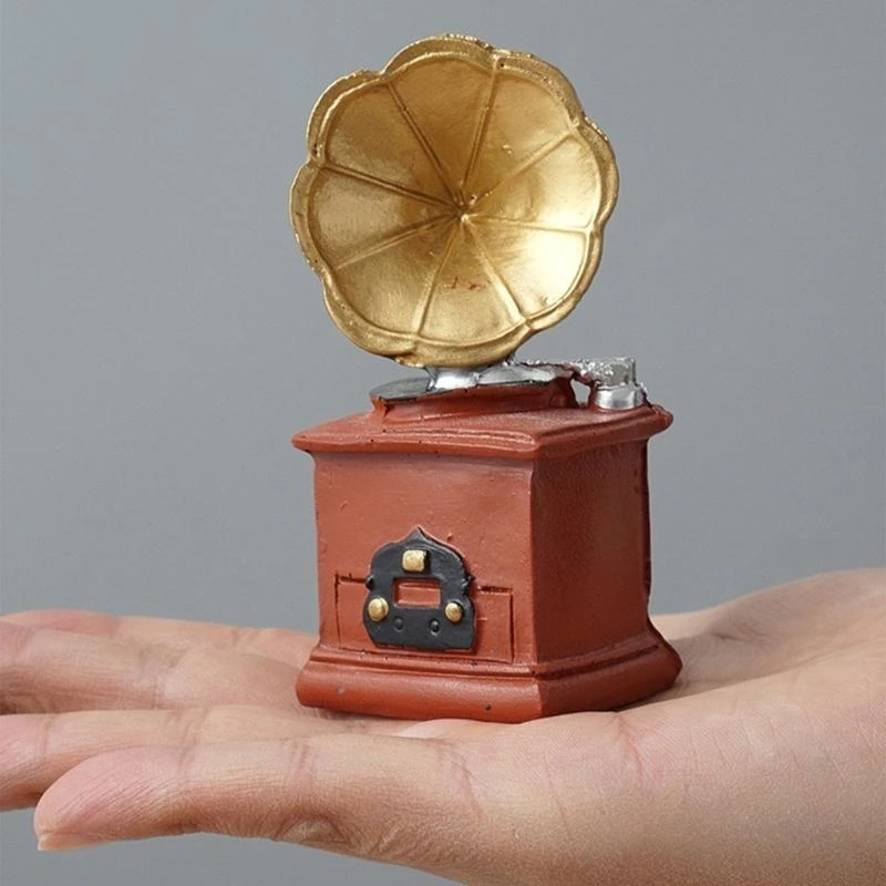 Accesorios fotografía para recién nacido M76C, modelo Radio artesanal resina, adornos Retro nostálgicos, Bar, del - imagen 5