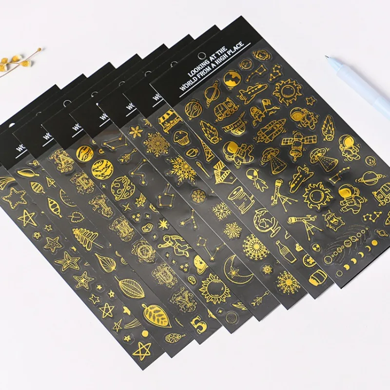 Pegatinas planetas de PVC adhesivas para cuadernos y diarios DIY - imagen 5