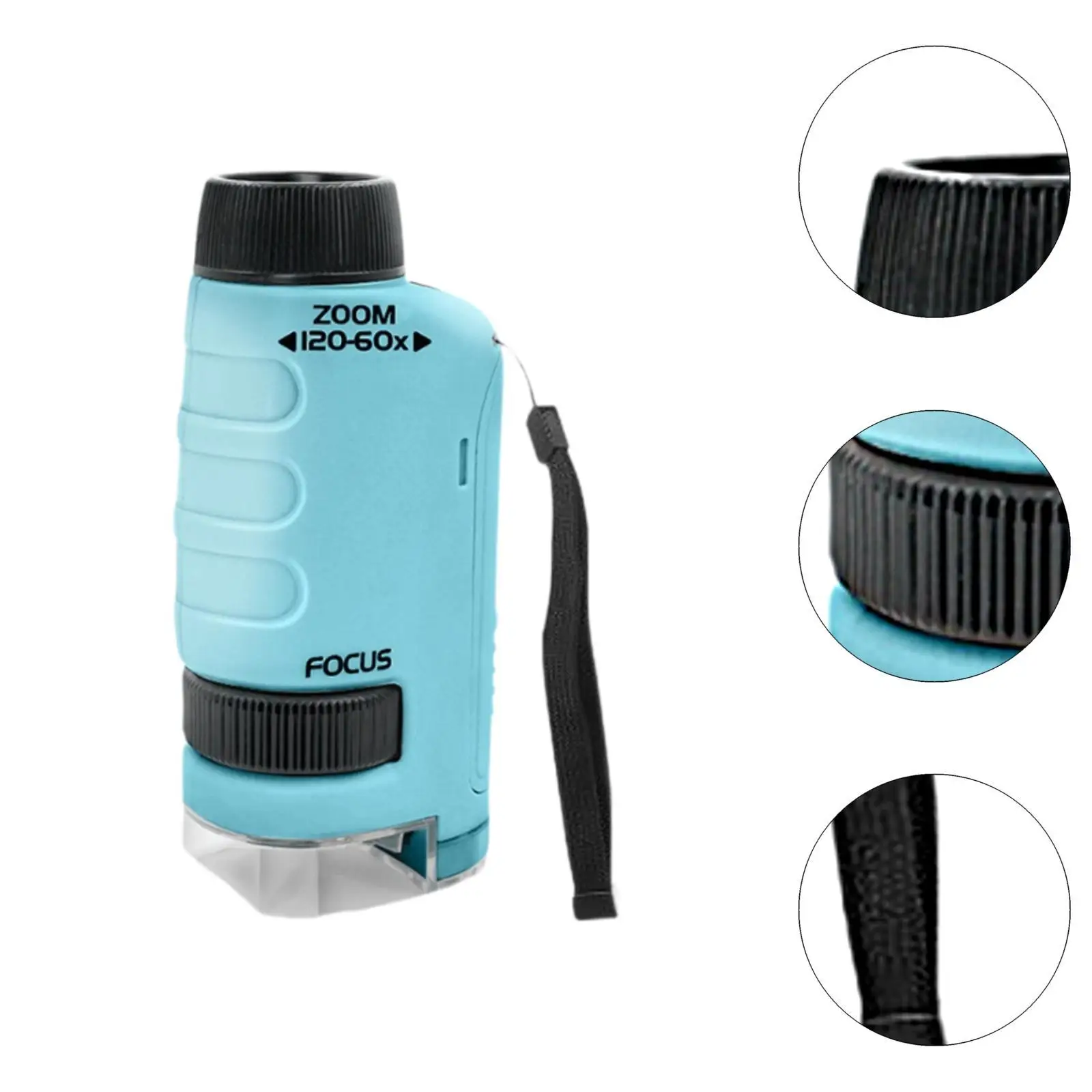 Handheld Microscope, Pocket Microscope, 60-120x Outdoor Portable Kids Science Microscope Toy for Ages 8+ Home School Lab