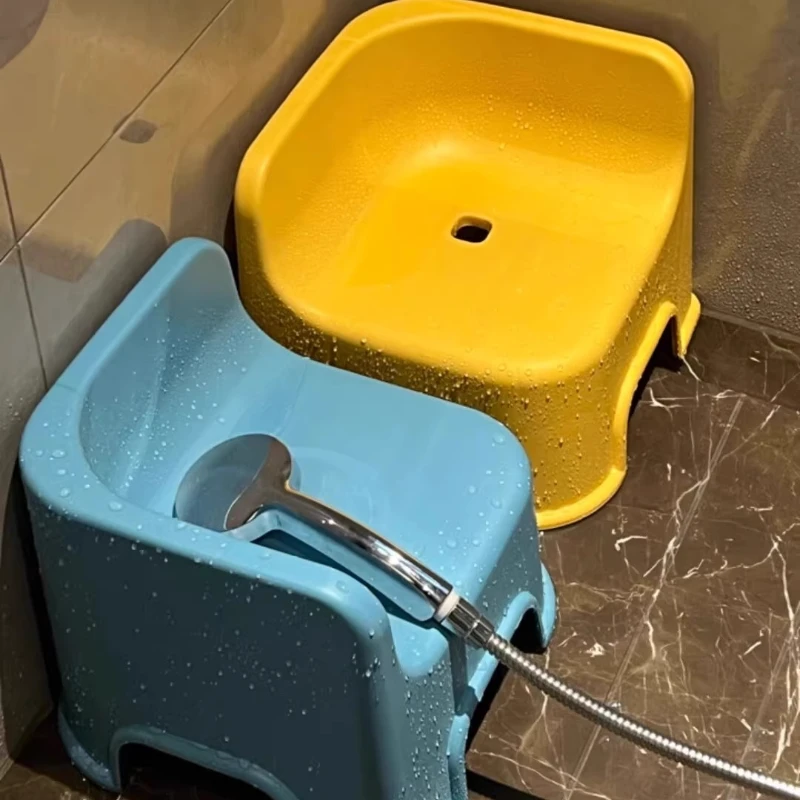 No ocupa espacio, baño, taburete especial para baño, se puede apilar la silla, engrosado para el hogar, moderno, simple y antideslizante. - imagen 2