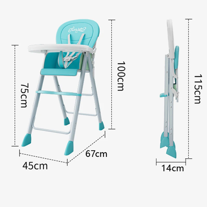 Silla de alimentación alta plegable, mesa de comedor para niños, silla de comedor multifuncional portátil para bebés, silla de aprendizaje para bebés en casa - imagen 2
