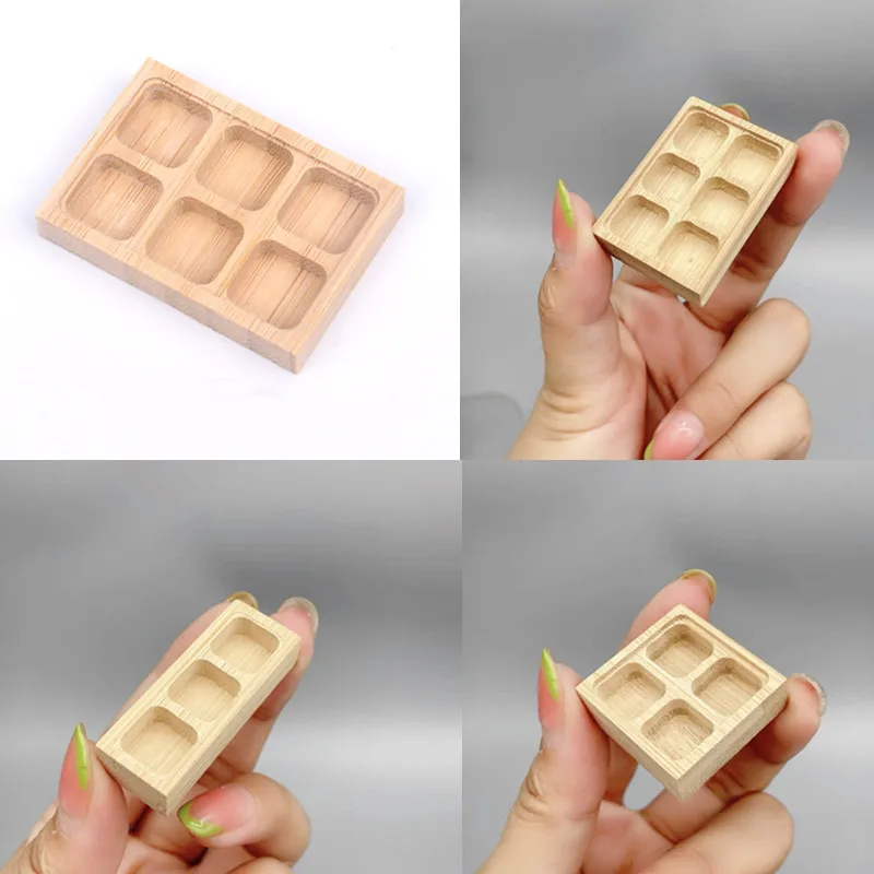 Bandeja de bambú en miniatura para casa de muñecas, bandeja para aperitivos, pastel de fruta, postre, plato de comida, casa de muñecas, escena de juego de simulación, escala 1:12, 5 uds. - imagen 4